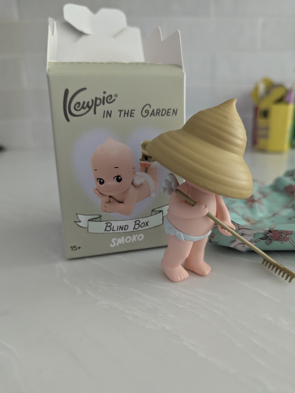 Kewpie Kewpie in the Garden Kewpie Rakes Figure with Hat and Rake